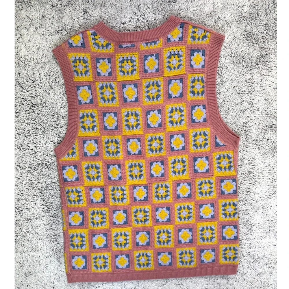 WeSC Crochet Sweater Vest Men S / Women M Granny Square Cottagecore Grandmacore